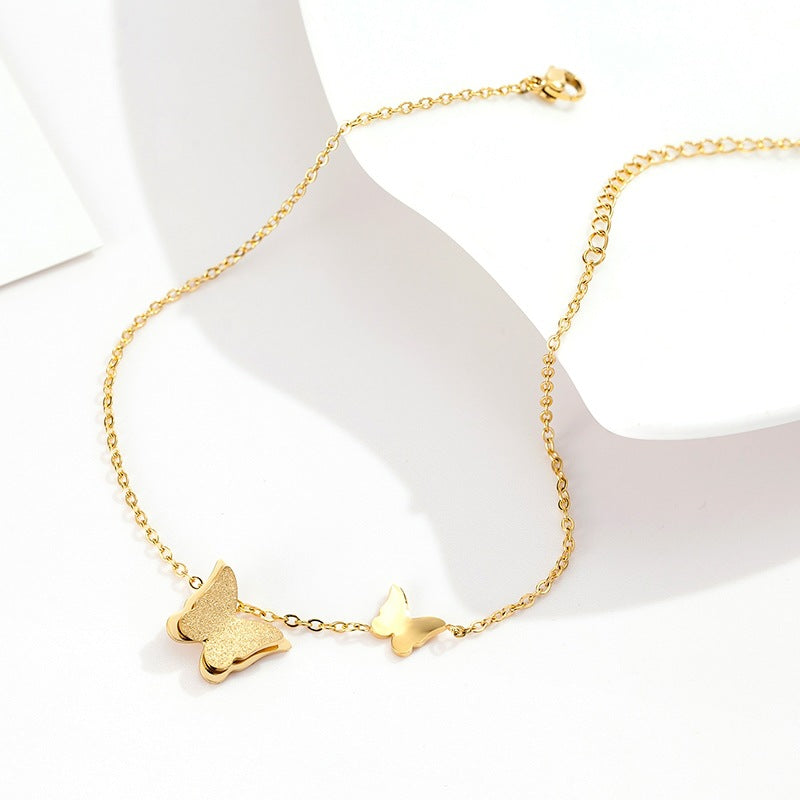 Gold Butterfly Anklet Single Chain - Kaldas Online Shopping