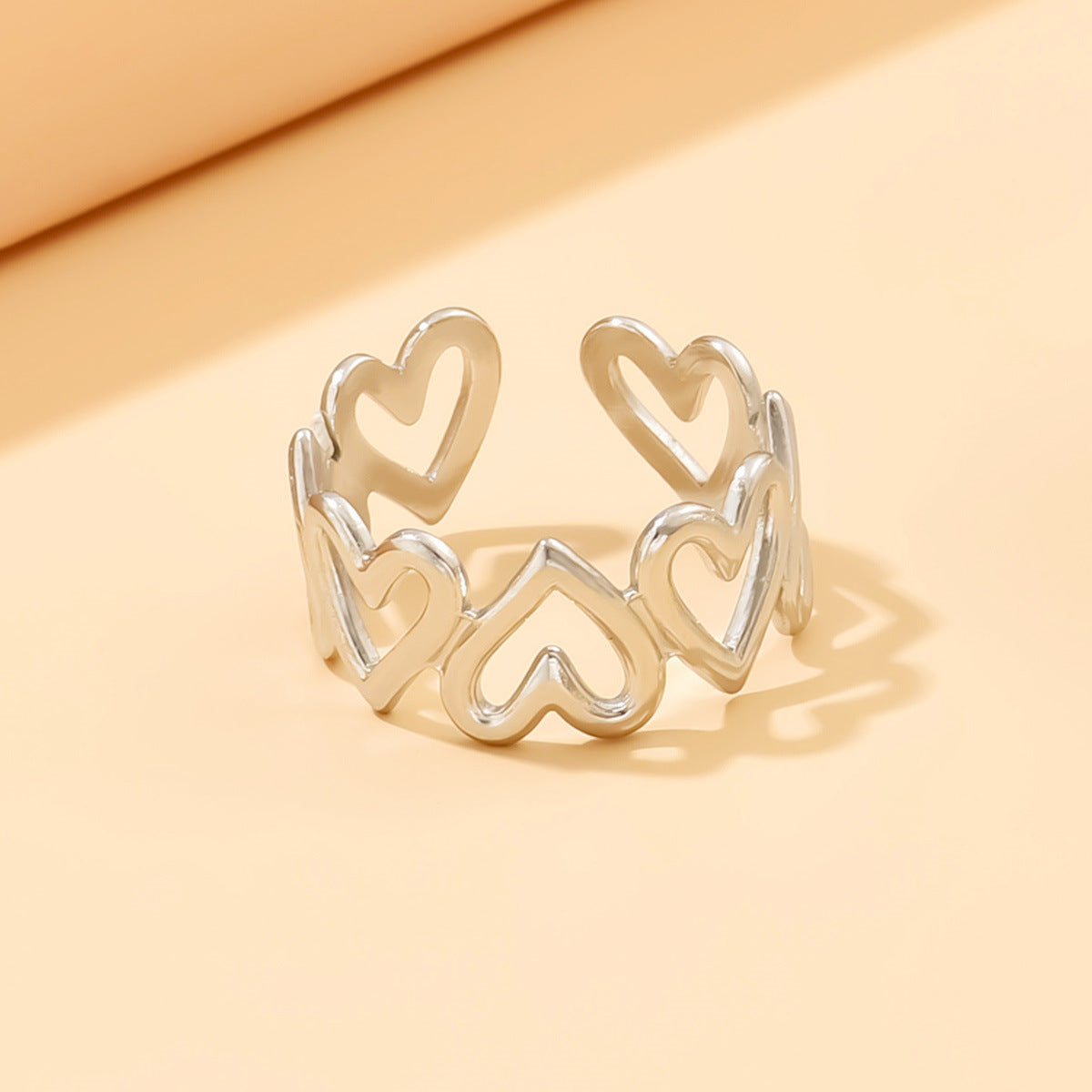 Stainless Steel Heart-shaped Ring - Kaldas Online Shopping