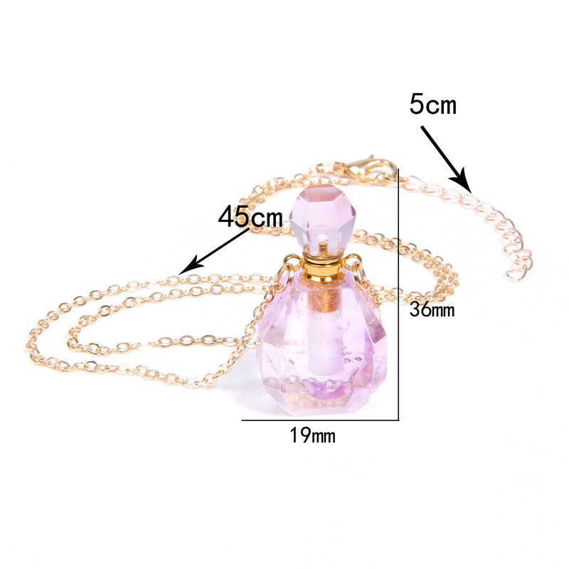 Perfume bottle Crystal Necklace - Kaldas Online Shopping