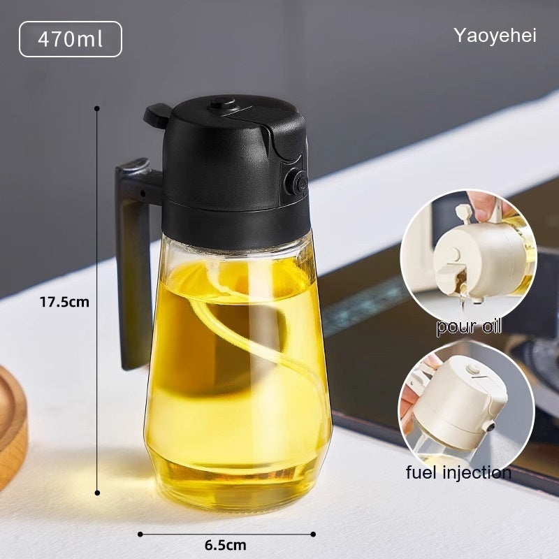 470ML 2-in-1 Glass Oil & Vinegar Sprayer for Cooking & BBQ