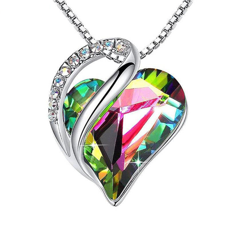 Sliver Heart Shaped Geometric Necklace - Kaldas Online Shopping