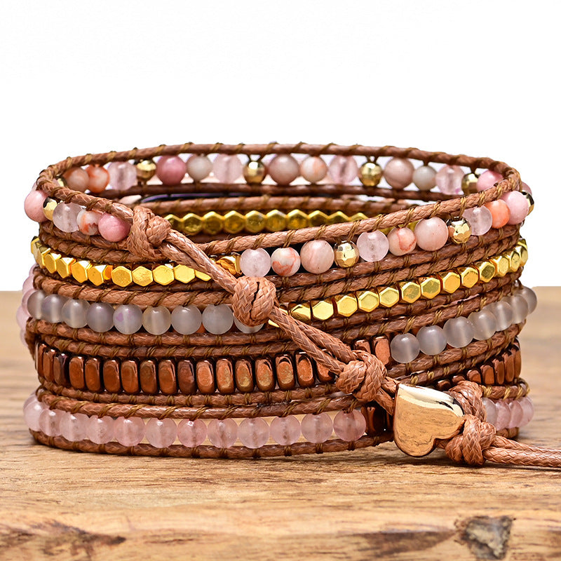 Bohemian Crystal Woven Winding Watch Band