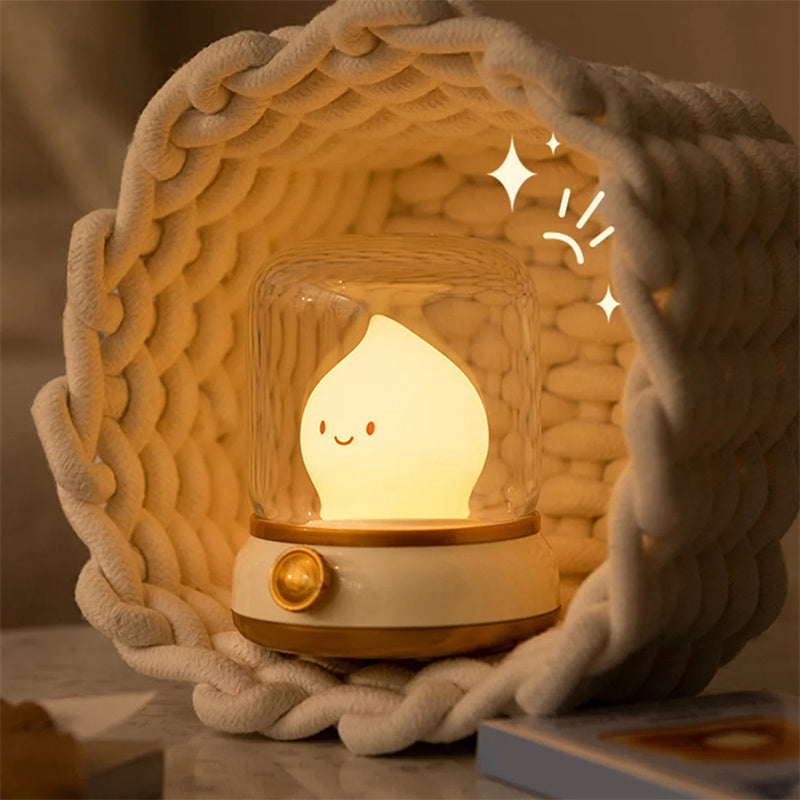 Retro Mini LED Night Lamp: USB Rechargeable Cartoon Table Lamp for Home & Decor