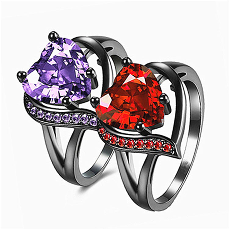 Zircon Heart-shaped Ring - Kaldas Online Shopping