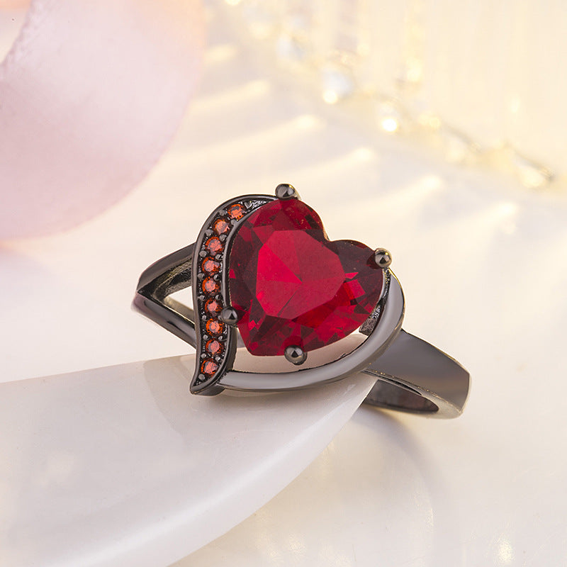 Zircon Heart-shaped Ring - Kaldas Online Shopping