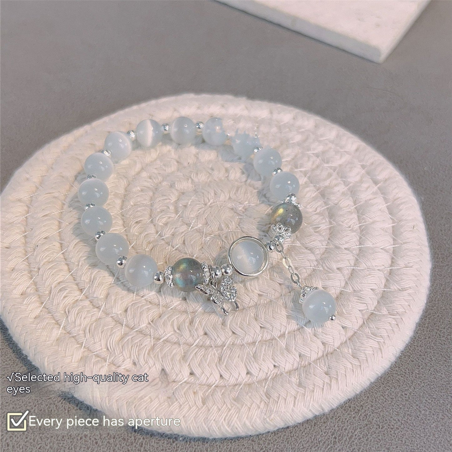 Gray Moonlight Butterfly Bracelet