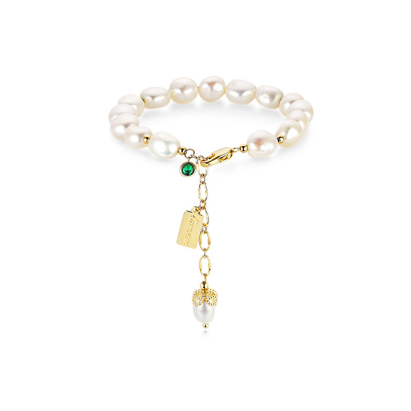 Natural Zircon Pearl Bracelet - Kaldas Online Shopping