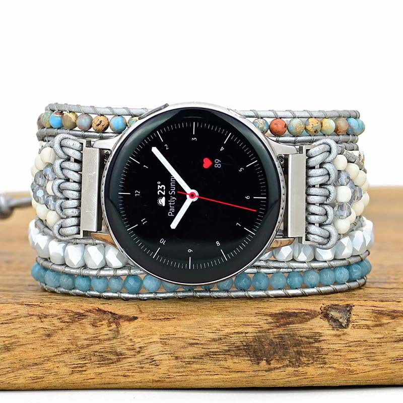 Natural Stone Crystal Woven Watch Band