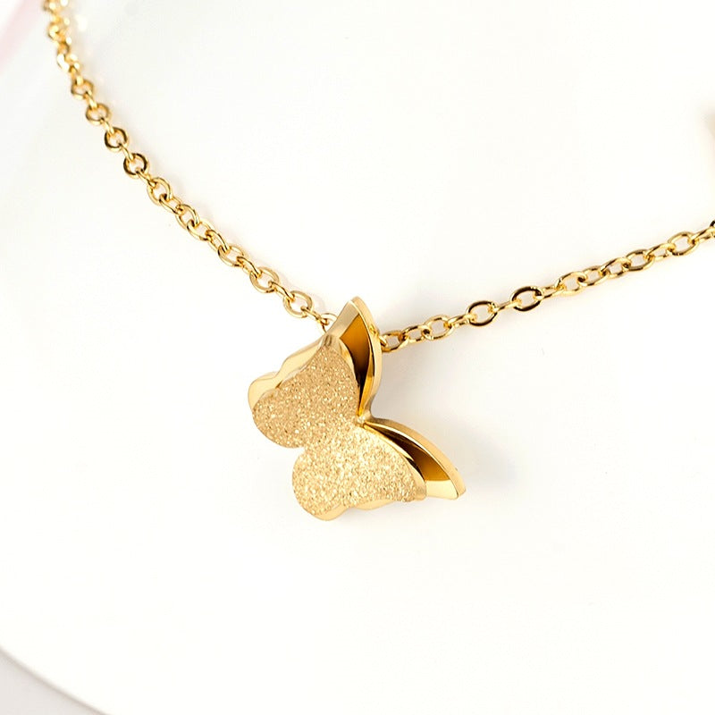 Gold Butterfly Anklet Single Chain - Kaldas Online Shopping