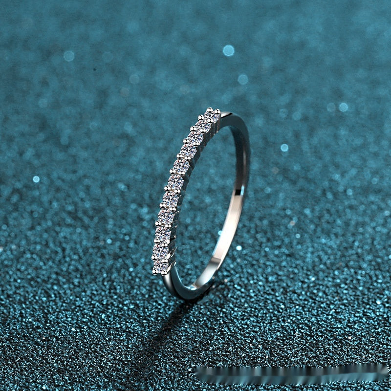 S925 Sterling Silver Ring 16 Points Moissanite Ring