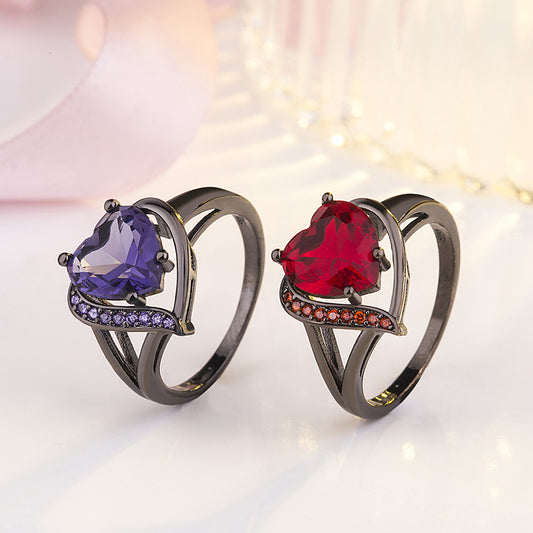 Zircon Heart-shaped Ring - Kaldas Online Shopping
