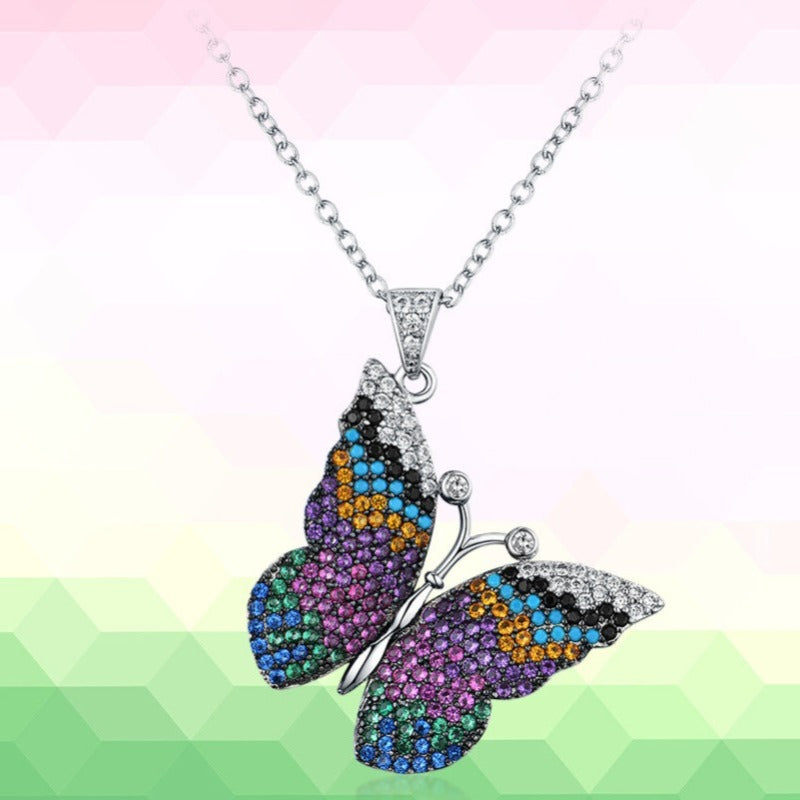 Sterling Silver Vintage Butterfly Necklace