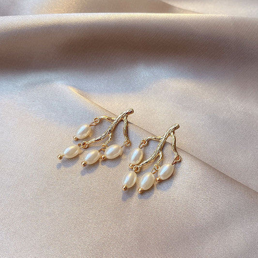 Pearl branch earrings - Kaldas Online Shopping