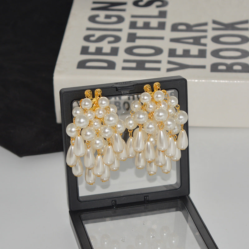 Vintage Pearl Tassel Earrings