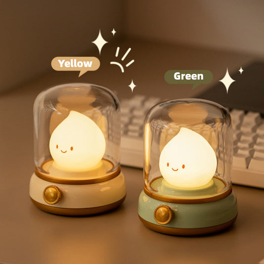 Retro Mini LED Night Lamp: USB Rechargeable Cartoon Table Lamp for Home & Decor