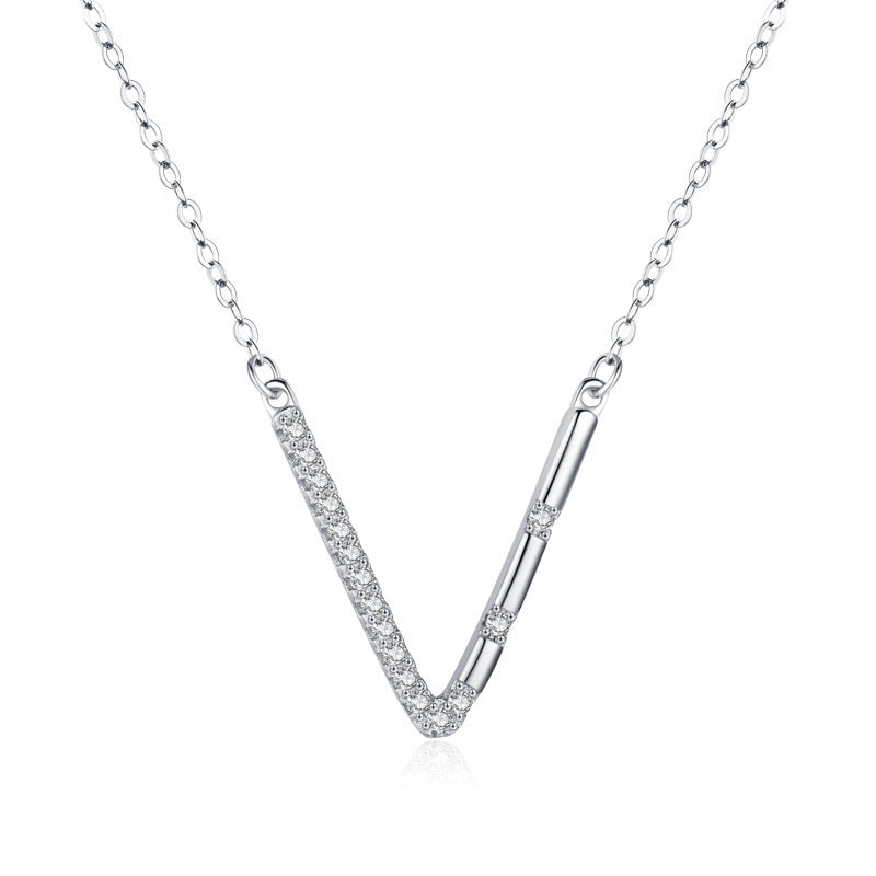 S925 Sterling Silver V-shaped Necklace
