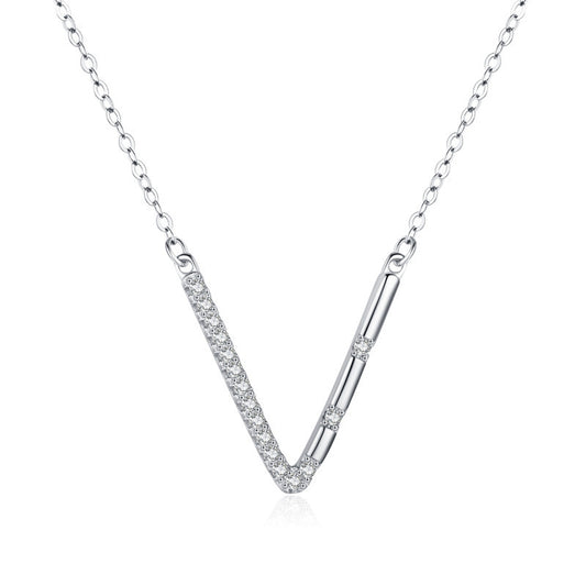 S925 Sterling Silver V-shaped Necklace