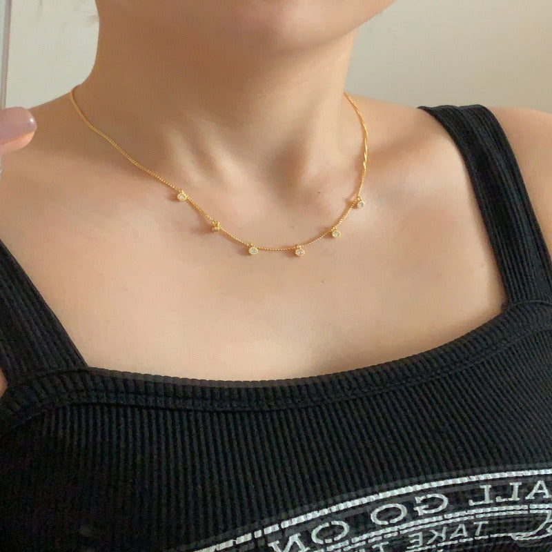 S925 Sterling Silver Zircon Necklace