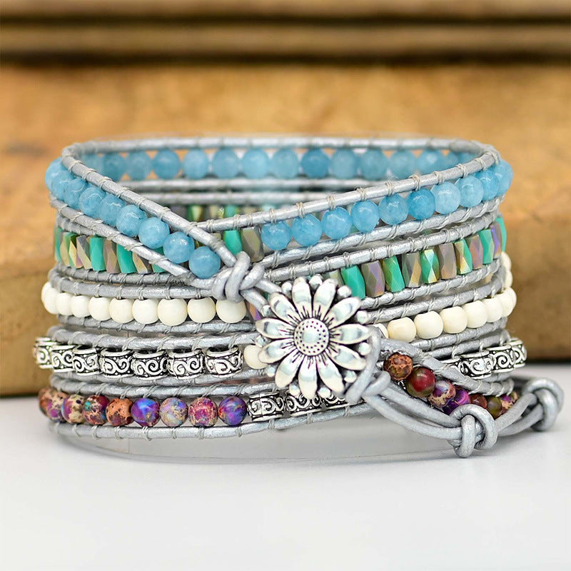 Stone Bead Hand Woven Watch Band