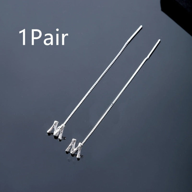 925 Sterling Silver Letters Drop Earrings