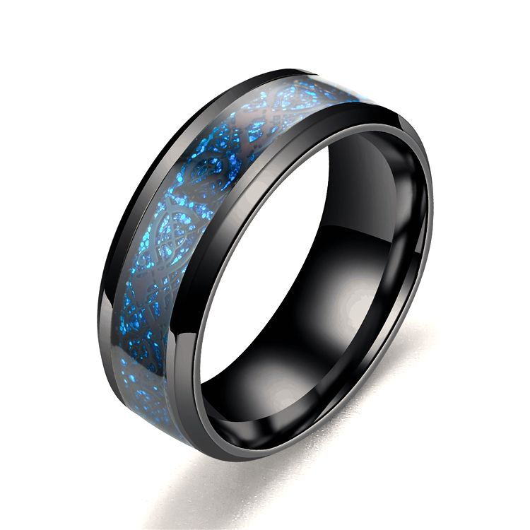 Dragon Pattern Men's Stainless Steel Ring - Kaldas Online Shopping