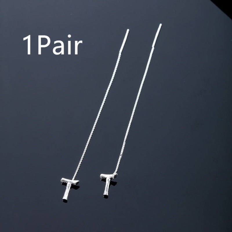 925 Sterling Silver Letters Drop Earrings