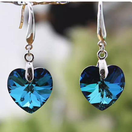 Heart shape Pure Silver Earrings