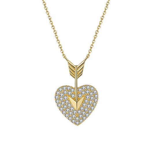 Silver Diamond Heart Shaped Necklace - Kaldas Online Shopping
