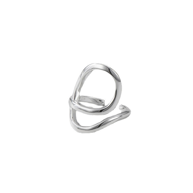925 Sterling Silver Line Winding Ring