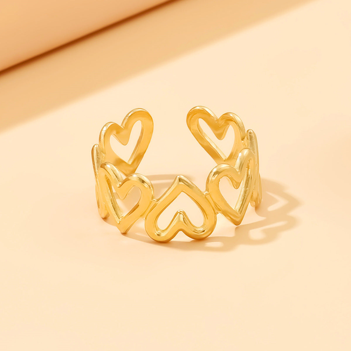Stainless Steel Heart-shaped Ring - Kaldas Online Shopping