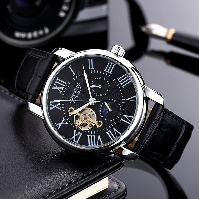JUNMING Roman Characters Automatic Men's Watch