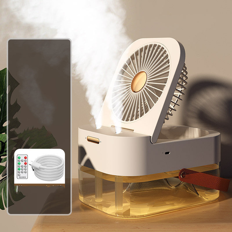 Portable Mist Fan: USB-Powered Air Cooler & Humidifier with Night Light