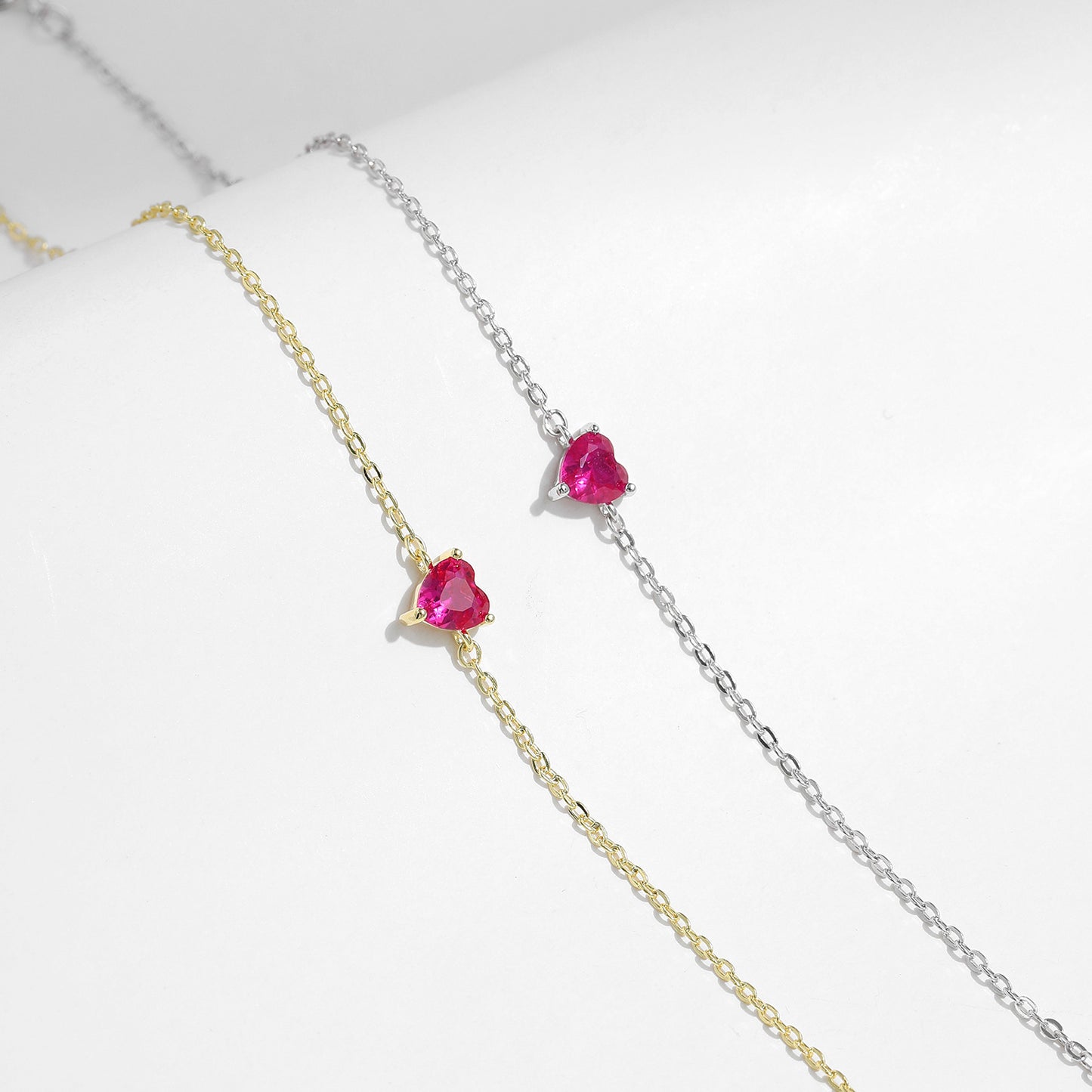 S925 Sterling Silver Love Ruby Bracelet