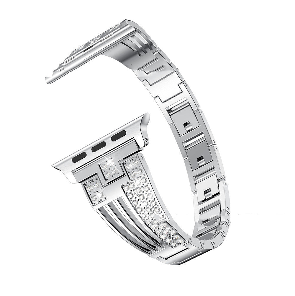 Stainless Steel Rhinestone Watch Band