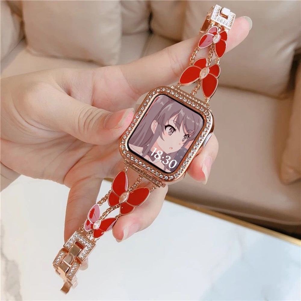 Butterfly Flower Metal Watch Band - Kaldas Online Shopping