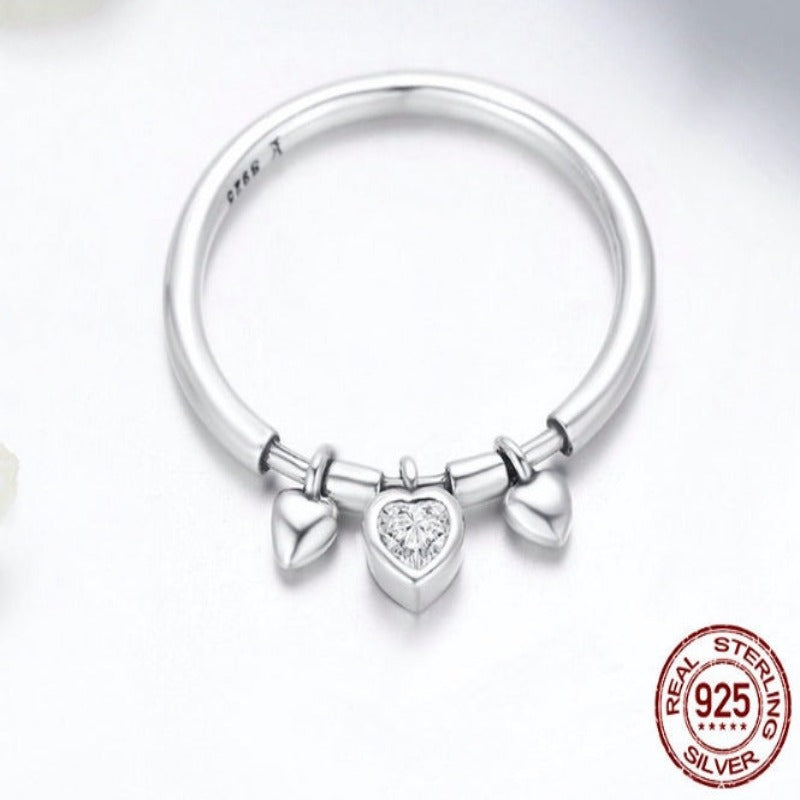 925 sterling silver Heart-shape ring