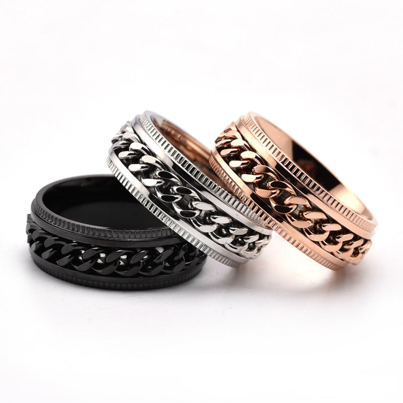Men's Stainless Steel Spinner Rings - Kaldas Online Shopping