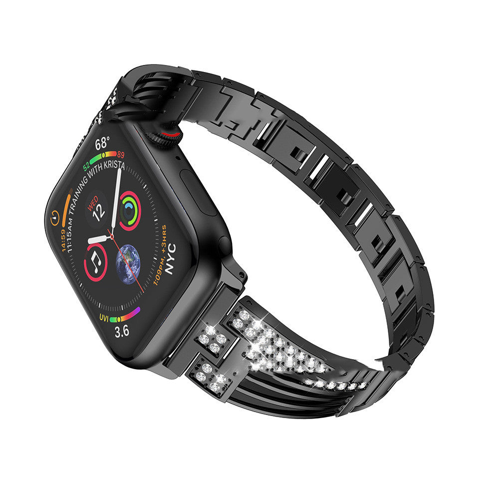 Stainless Steel Rhinestone Watch Band