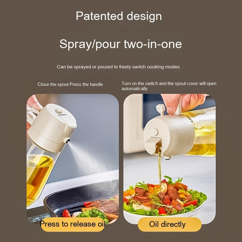 470ML 2-in-1 Glass Oil & Vinegar Sprayer for Cooking & BBQ
