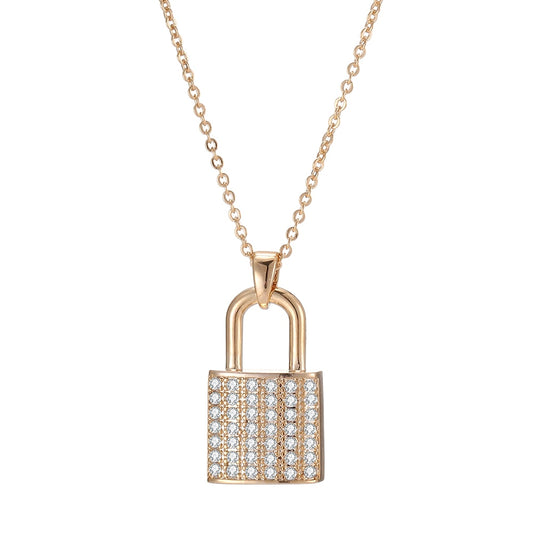 Zircon Lock Necklace - Kaldas Online Shopping