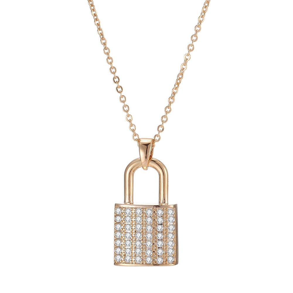 Zircon Lock Necklace - Kaldas Online Shopping