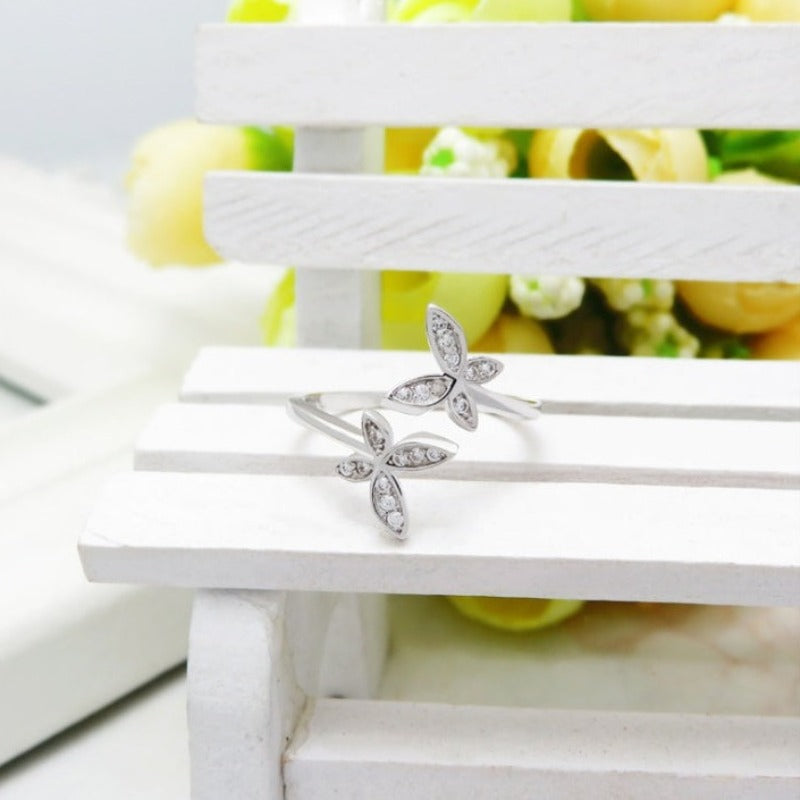 Sterling Silver Adjustable Butterfly Ring
