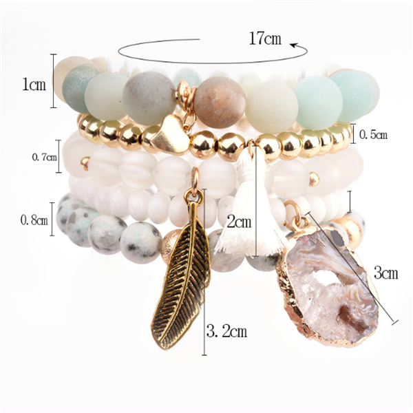 Natural stone bead bracelet - Kaldas Online Shopping