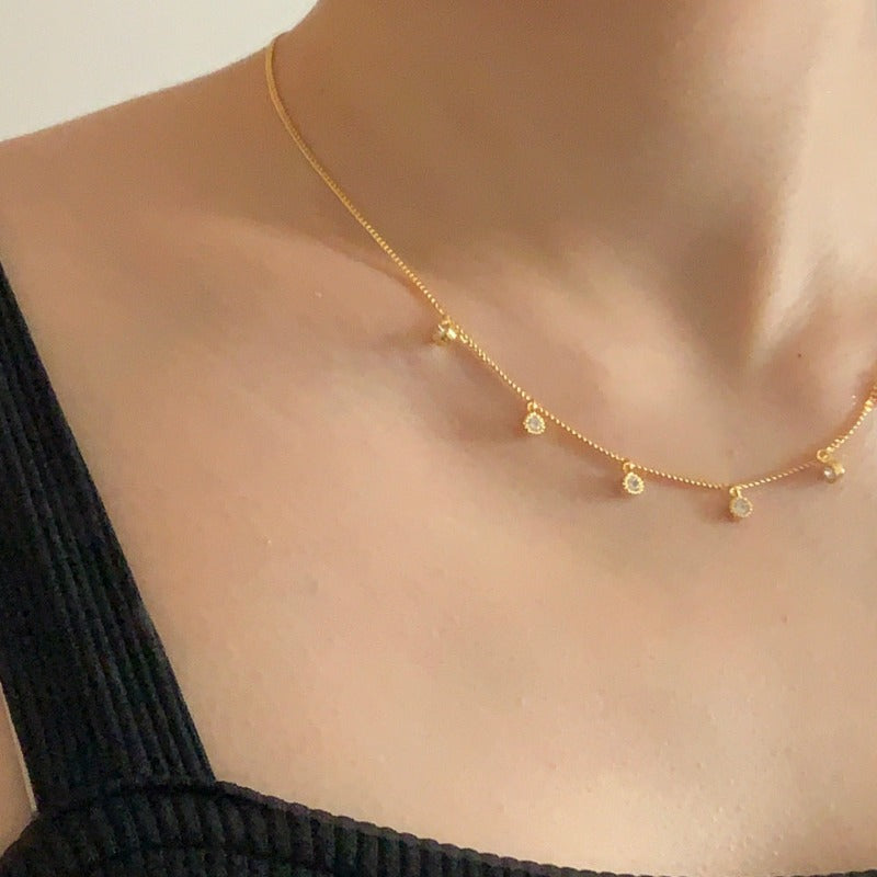 S925 Sterling Silver Zircon Necklace