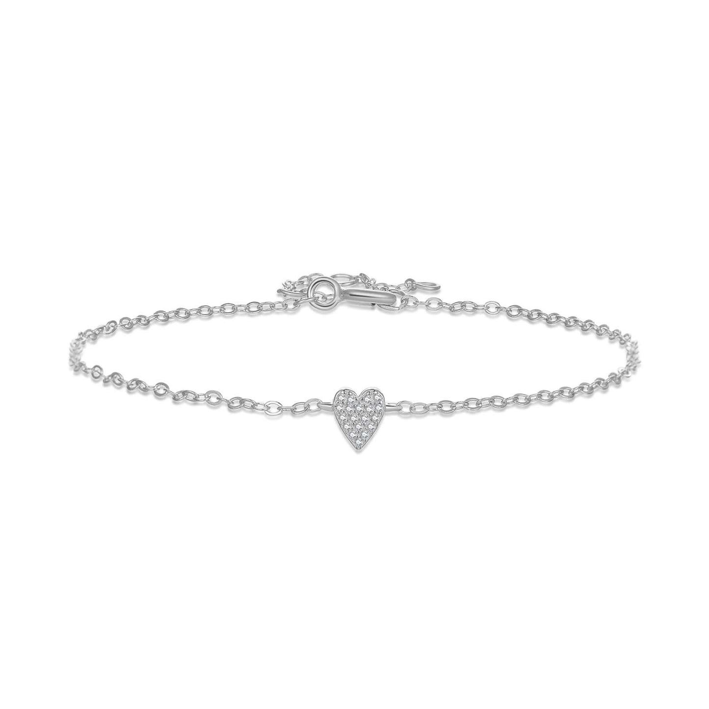 S925 Sterling Silver Heart-shaped Bracelet