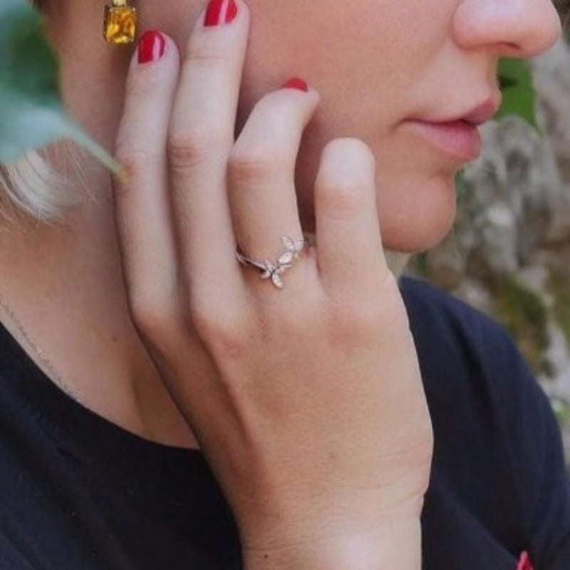 Sterling Silver Adjustable Butterfly Ring