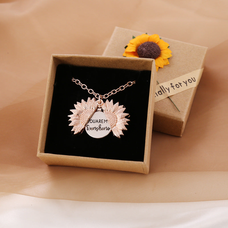 You Are My Sunshine Sunflower Necklace - Kaldas Online Shopping