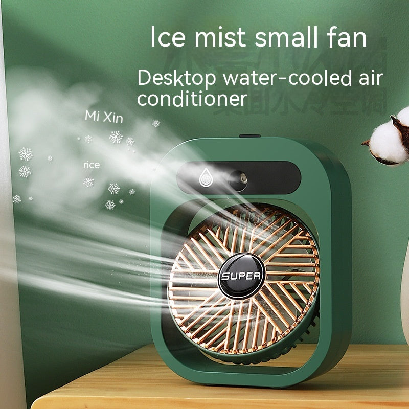 USB Rechargeable Desk Misting Fan with Humidifier and 3 Wind Speeds