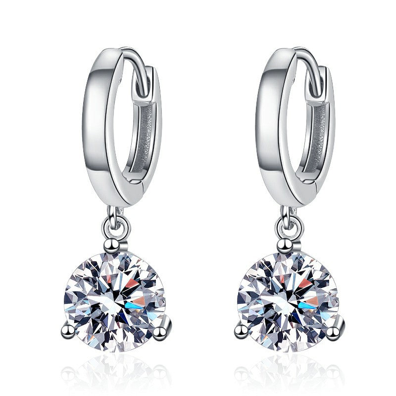 S925 Sterling Silver Earrings Moissanite