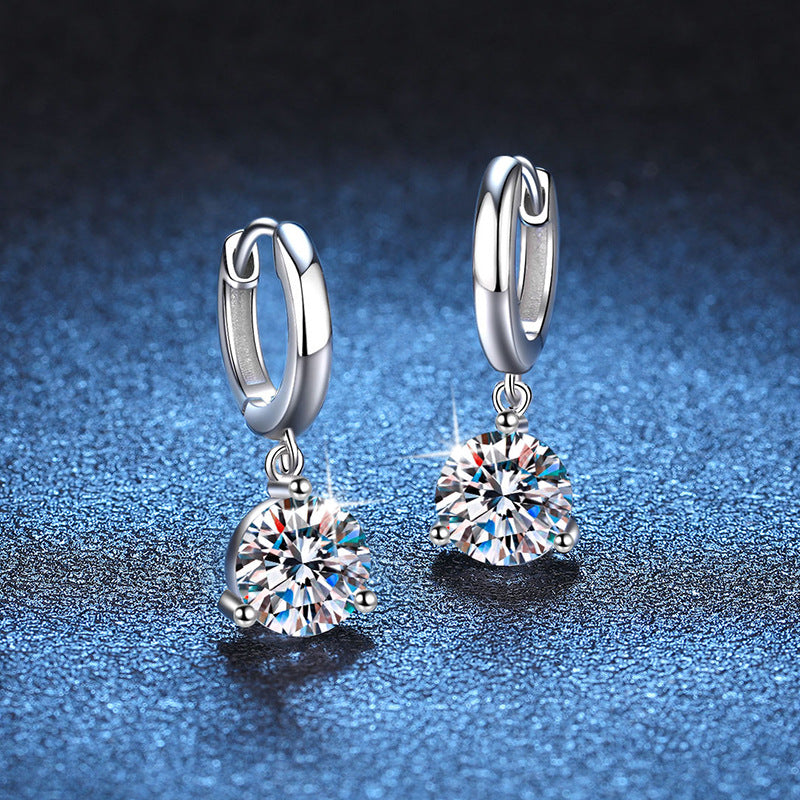 S925 Sterling Silver Earrings Moissanite